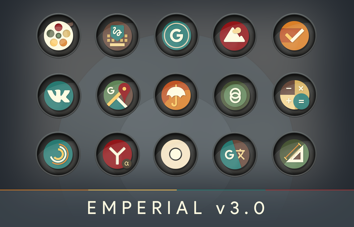 Android application Emperial - Circle Retro Icons screenshort