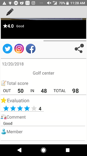 Golf Scorecard Photo