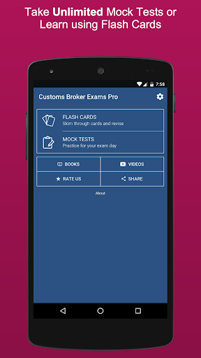Android application Customs Broker License Practic screenshort
