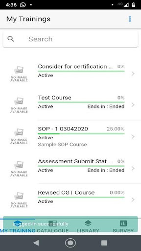 Android application My Learning screenshort