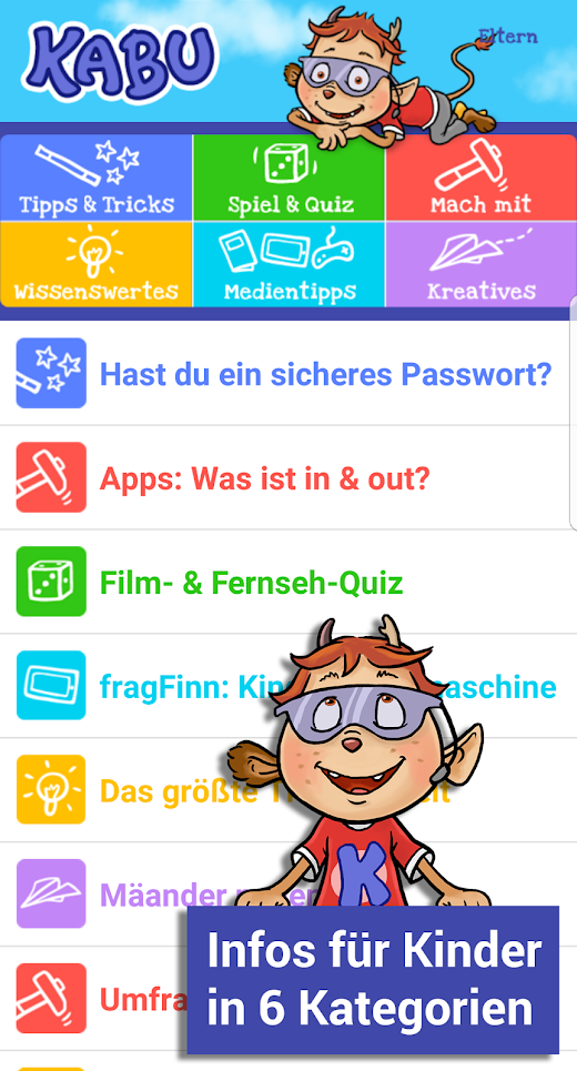 Android application KABU - die Info-App für Kinder screenshot