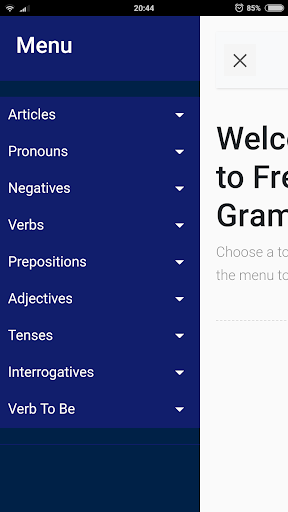 Android application French Grammar screenshort