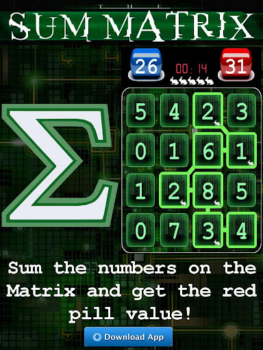 Android application Sum Matrix Numbers Puzzle screenshort