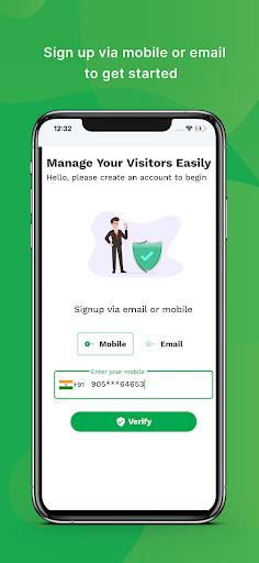 Vizitor Pass: Visitor Check-in Screen 2