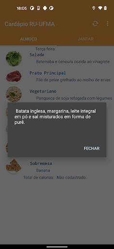 Cardápio RU-UFMA Pro Screen 2