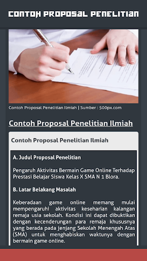 Contoh Proposal Penelitian