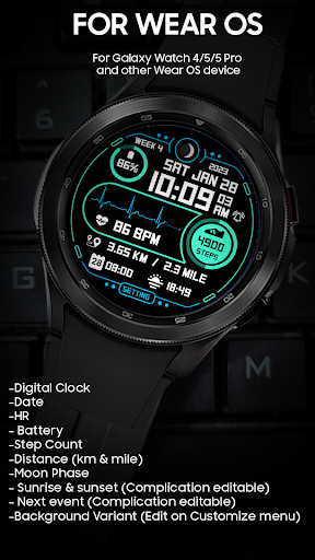Android application Step Up 3 - Digital Watchface screenshort