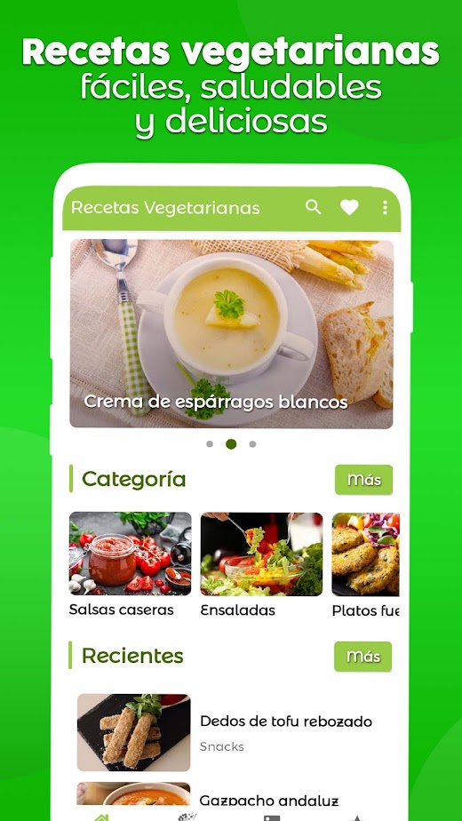Android application Recetas vegetarianas y veganas screenshot