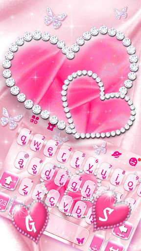Pink Lux Silk Hearts Keyboard Screen 2