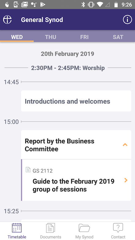 General Synod Screen 1