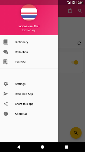 Android application Indonesian Thai Dictionary screenshort
