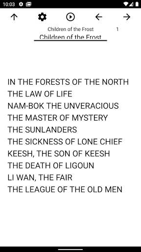 Android application Book, Children of the Frost screenshort