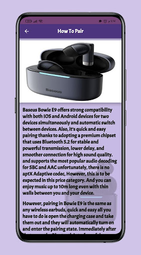 Baseus Bowie E9 Earbuds Guide Screen 2