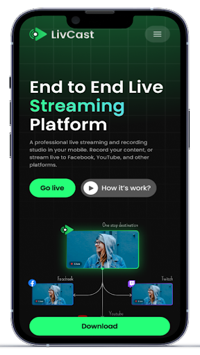 Android application LivCast screenshort