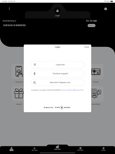 Android application SHEIKHS N BURGERS screenshort