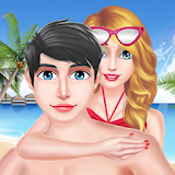 Summer Vacation Girl And Boy At Resort icon