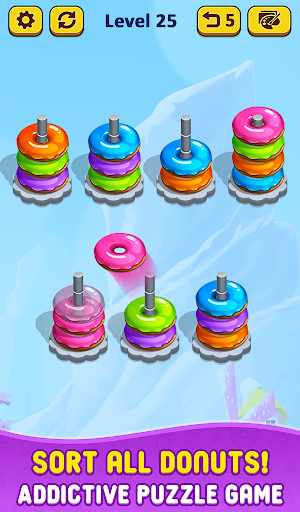 Donut Hoop Stack 3d Color Sort apklade screenshots 1