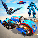 Flying Police Bat Transform Bike Robot Games 2021 Apk