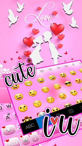 Pink Love Kiss Theme Screen 3