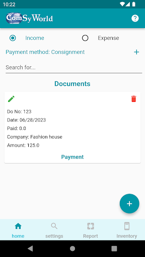 Android application Pocket Stockroom screenshort
