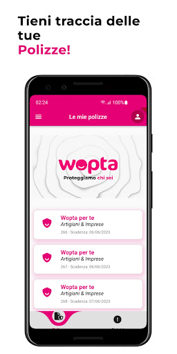Android application Wopta Assicurazioni screenshort