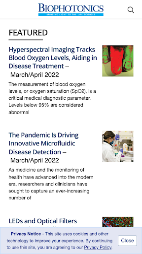 Android application BioPhotonics screenshort