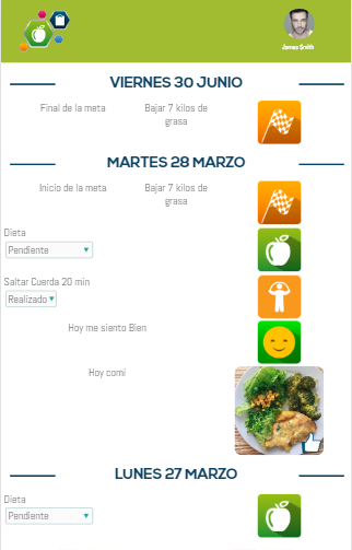Android application App de seguimiento Nutrimind screenshort