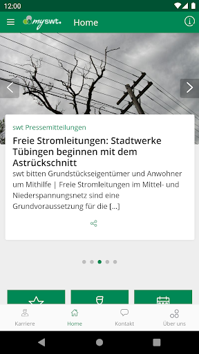 Android application myswt – Stadtwerke Tübingen screenshort