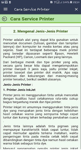 Cara Service Printer