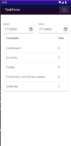 Android application Taskforce screenshort