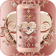 Rose Gold Diamond Heart Luxury Theme  Icon