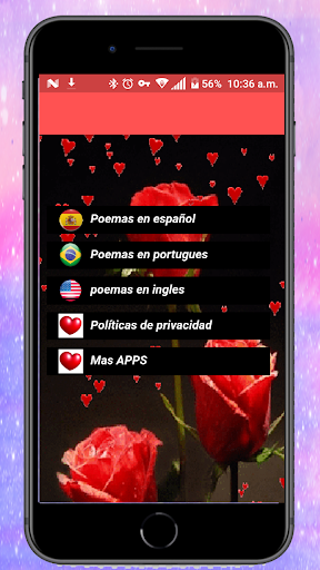 Android application love phrases in English screenshort