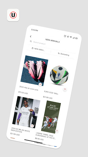 Android application UNIVERSALSPORTSWEAR screenshort