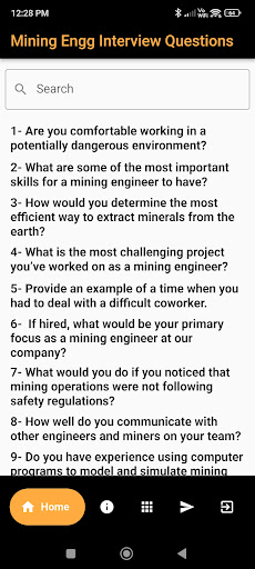 Android application Mining Engineering Interview screenshort