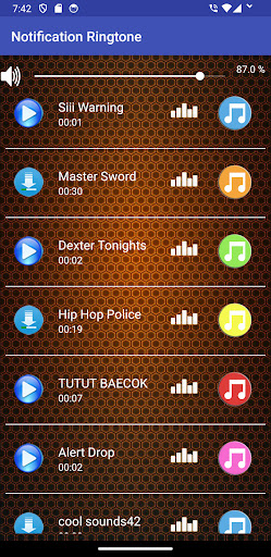 Android application Notification Ringtone screenshort