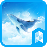Simple Sky Blue Whale Illust Launcher theme icon