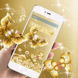 HD Gold Butterfly Rose  theme icon