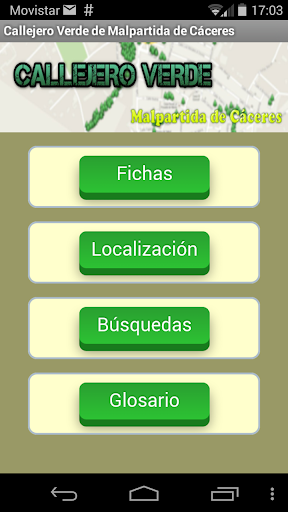 Android application Callejero Verde screenshort