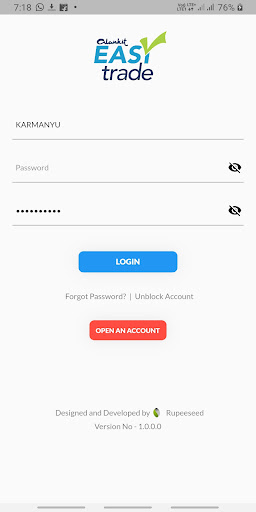 Android application AlankitEasyTrade screenshort