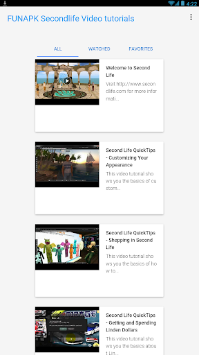 Android application APKFUN Second Life Tutorials screenshort