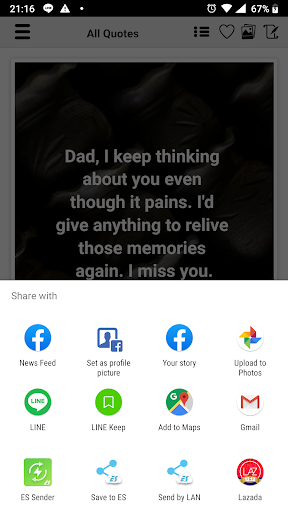 Android application Missing Dad Quotes screenshort