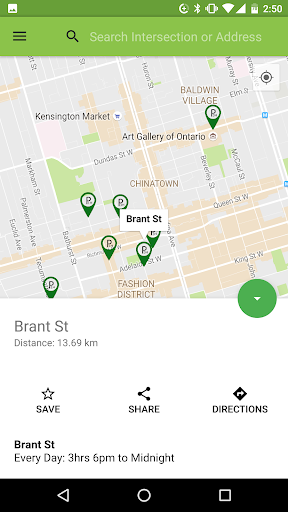 Toronto Free Parking Finder Screen 2