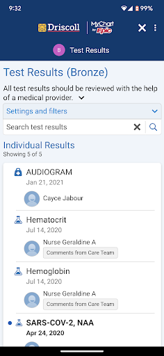 Driscoll Health System Screen 3