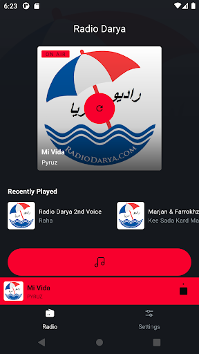 Android application Radio Darya screenshort