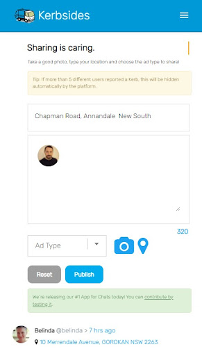 Kerbsides Sharing is Caring Screen 3