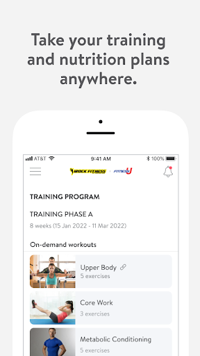 Screenshot of FitnessU and iRock Fitness