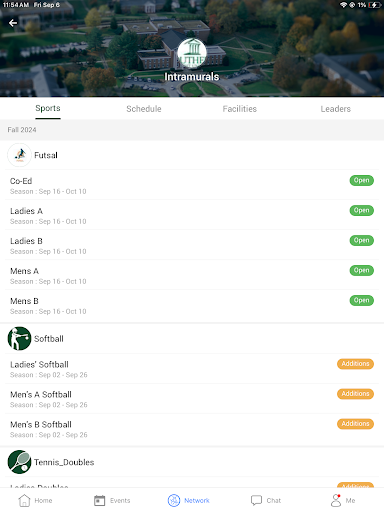 SAU Intramurals Screenshot