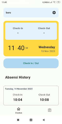 Android application SG Absensi screenshort