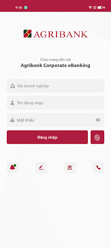 Android application Agribank Corporate eBanking screenshort