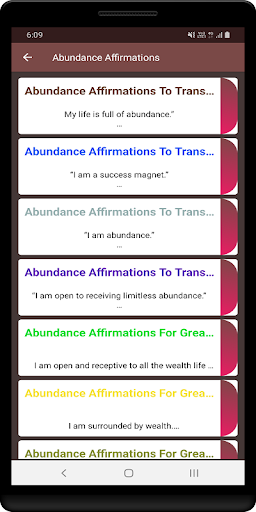Android application Abundance Affirmations screenshort